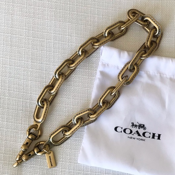 Coach Chunky Chain Link Strap In Brass - Picture 4 of 15